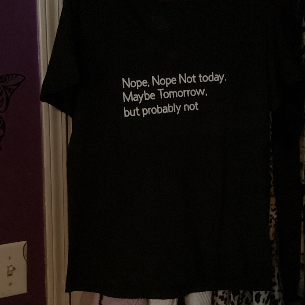 Black Graphic T-Shirt with Text